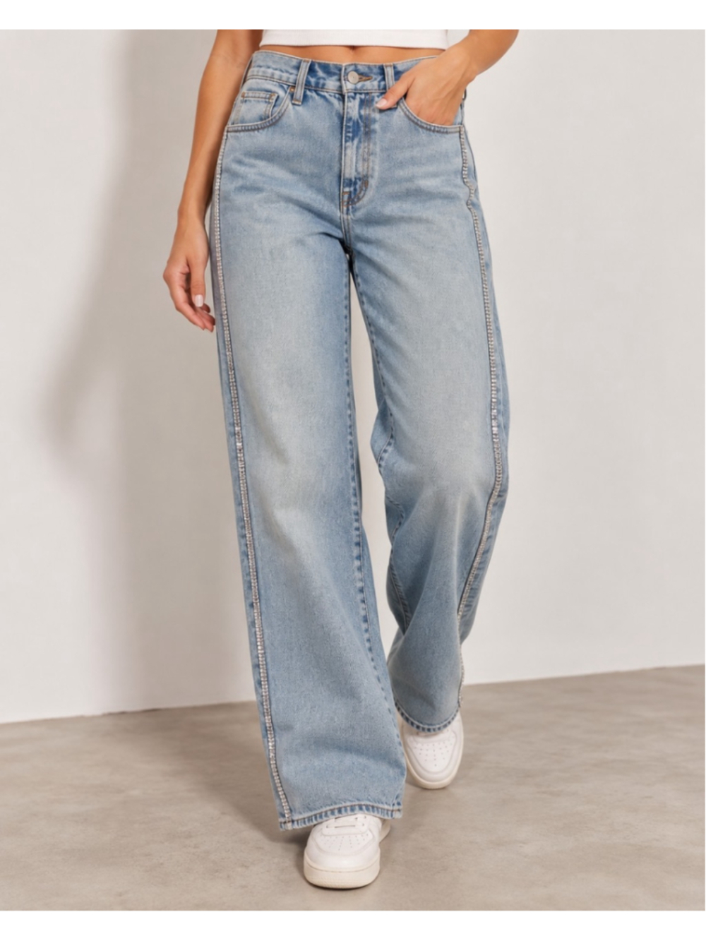 J.Crew Women's 32 Relaxed Straight Leg Rhinestone Preppy Quiet Luxury Classic
